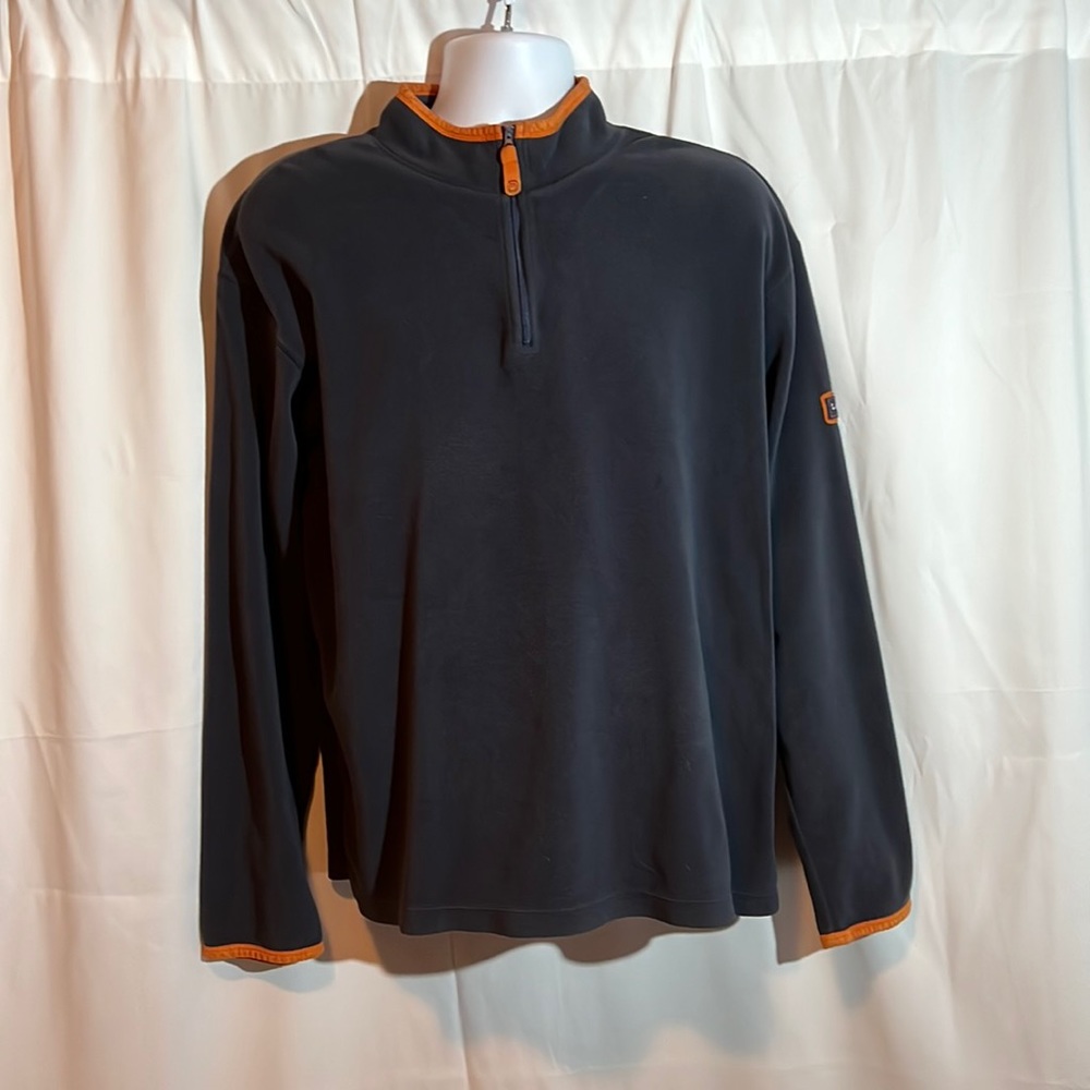 Mens Life Is Good Quarter Zip Navy Fleece Pullover Okay Condition Size Large